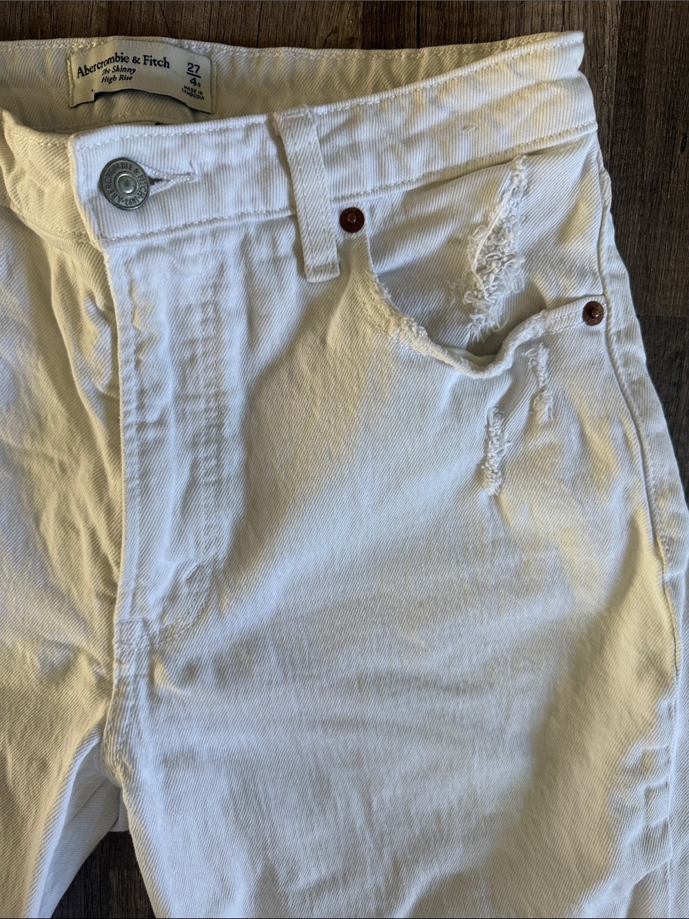 Abercrombie & Fitch Jeans White Curve Love The Skinny High Rise Size 27 Pants - Picture 6 of 9